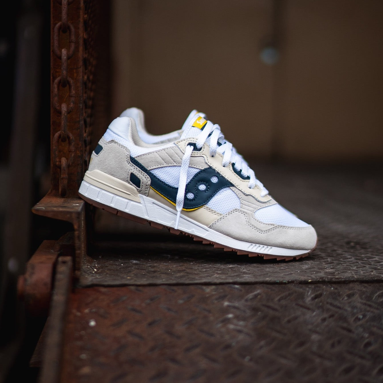 Mens Saucony Shadow 5000 (White/Navy)