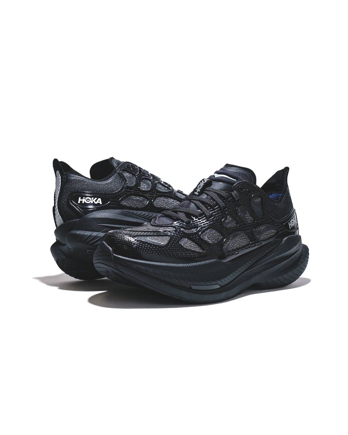 Hoka One One Unisex Mach X Caged Black Midnight Blue 1168932-BMD