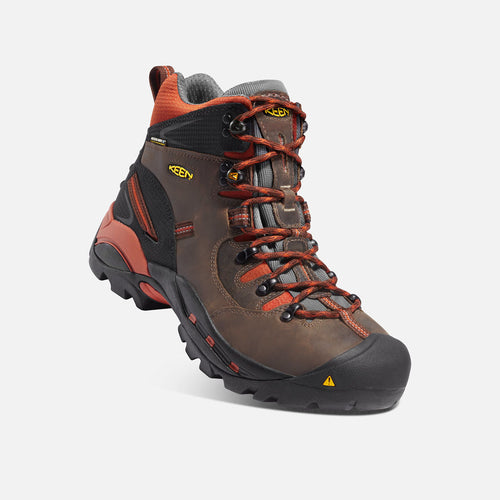 Keen Pittsburgh 6inch Waterproof Soft Toe Cascade Brown Mens Work Boot 1009709