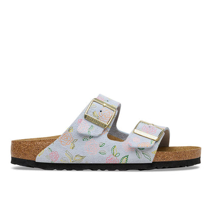Birkenstock Arizona "Flower Print" - Baby Blue