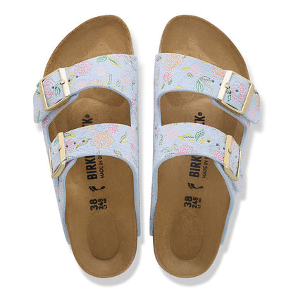 Birkenstock Arizona "Flower Print" - Baby Blue