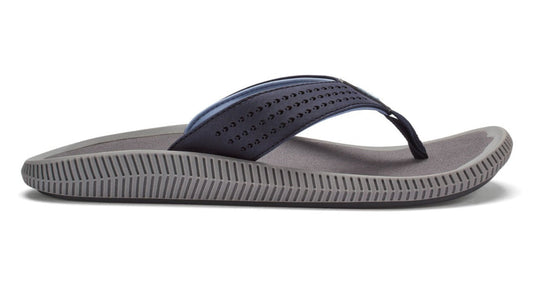 Olukai Blue Depth/Charcoal Ulele Men's Water-Ready Beach Sandals 10435-TF26