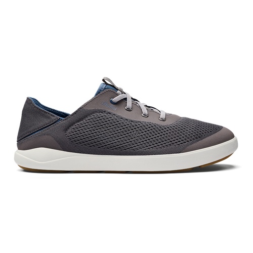Olukai Pavement/Vintage Blue Moku Pae Men's Breathable Boat Shoes 10472-PVVN