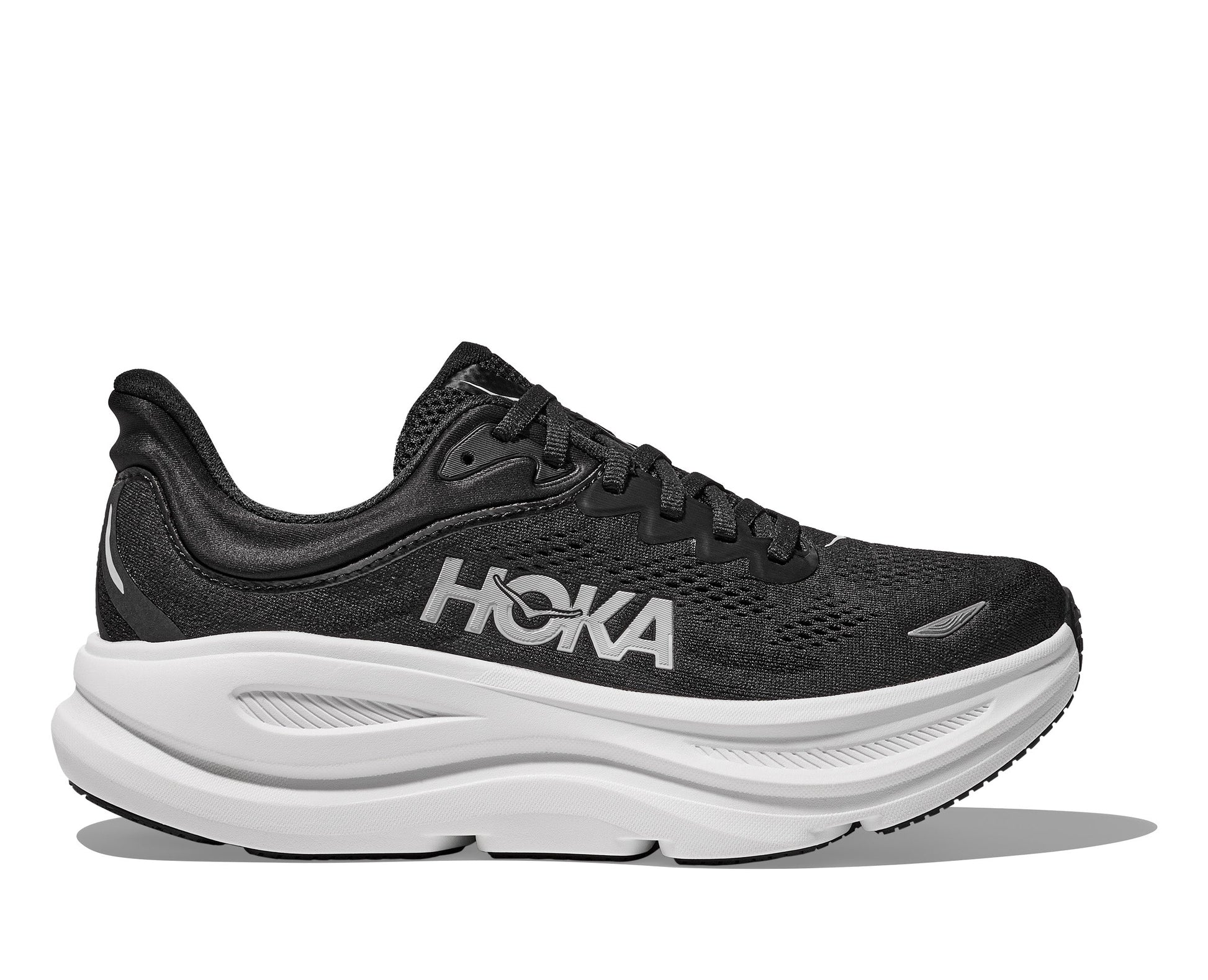Hoka Black/White Bondi 9 Men's Running Shoes 1162011-BWHT