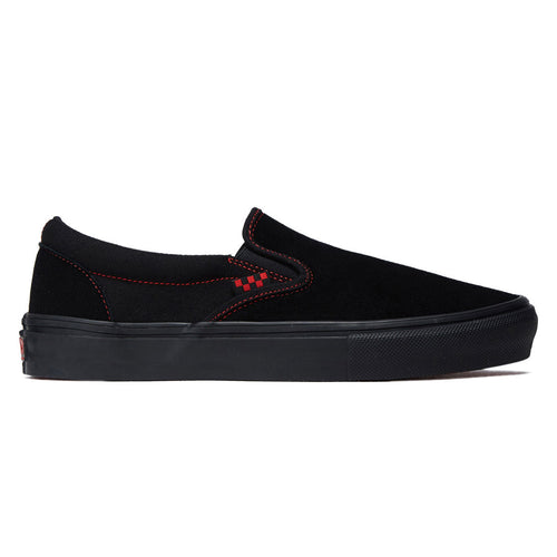 Vans Skate Slip-On Shoes - Black/Black/Red