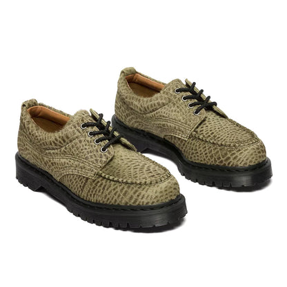 Dr. Martens Lowell Hair on Leather Moc Toe - Pebble Green