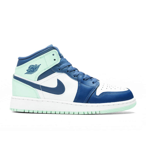 Air Jordan 1 Mid (GS) 'Blue Mint' - Mystic Navy/Mint/White