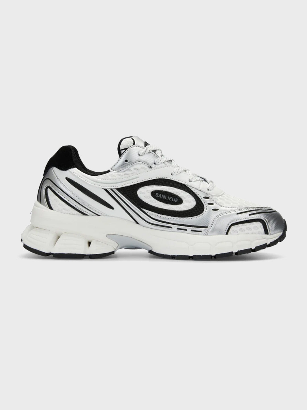 Banlieue The Runner+ Sneakers | White/Metallic Silver