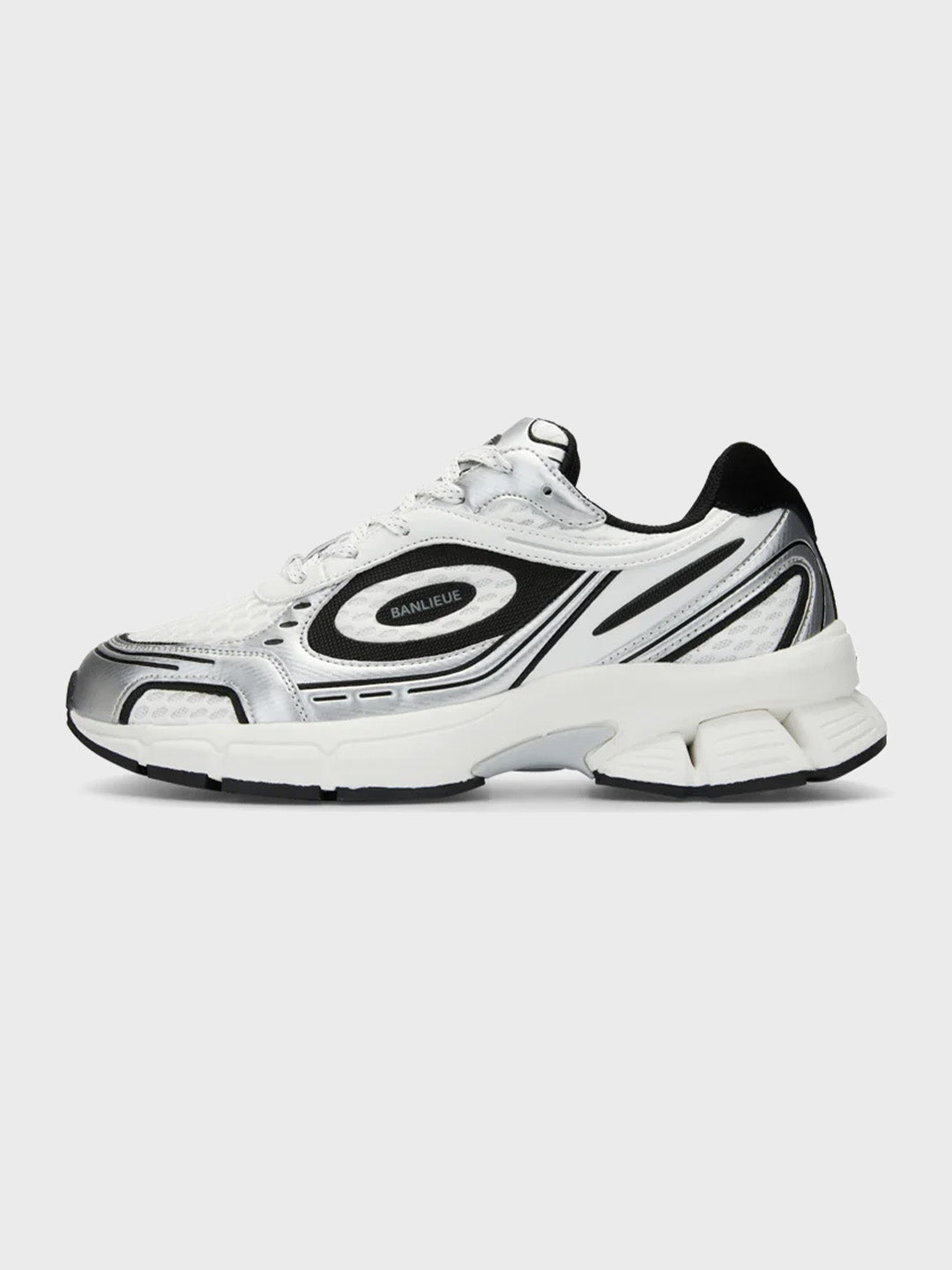 Banlieue The Runner+ Sneakers | White/Metallic Silver