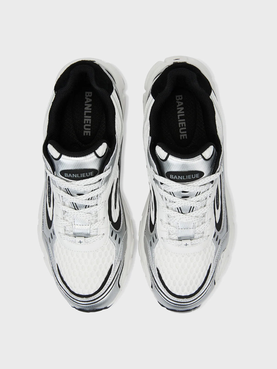 Banlieue The Runner+ Sneakers | White/Metallic Silver