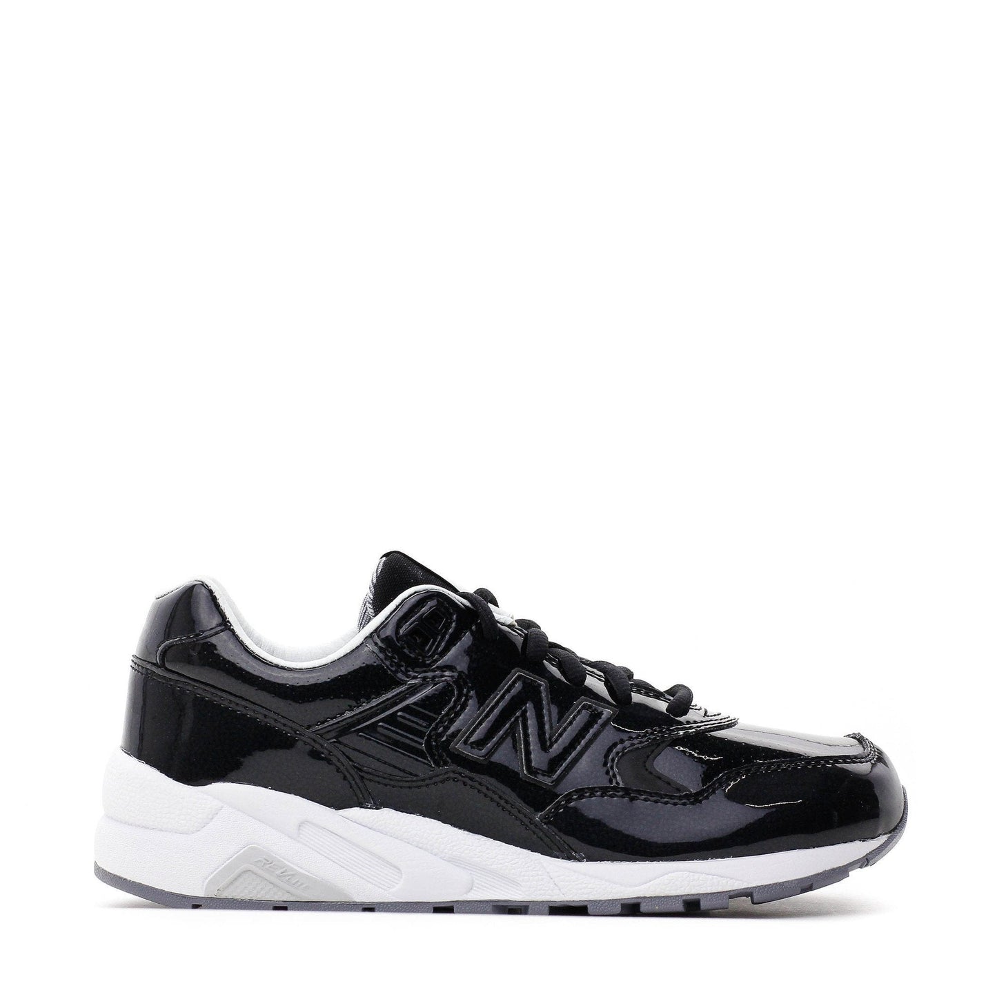 NEW BALANCE REVLITE WOMEN PATENT LEATHER BLACK SILVER WRT580MT