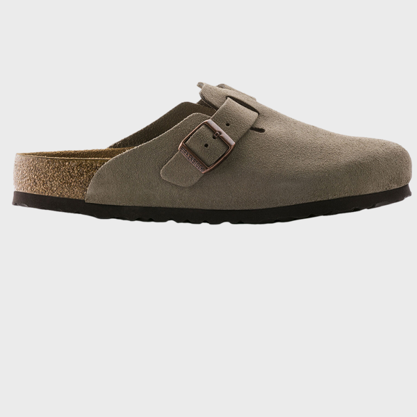 Birkenstock Boston SFB Taupe Suede Leather – Regular Fit